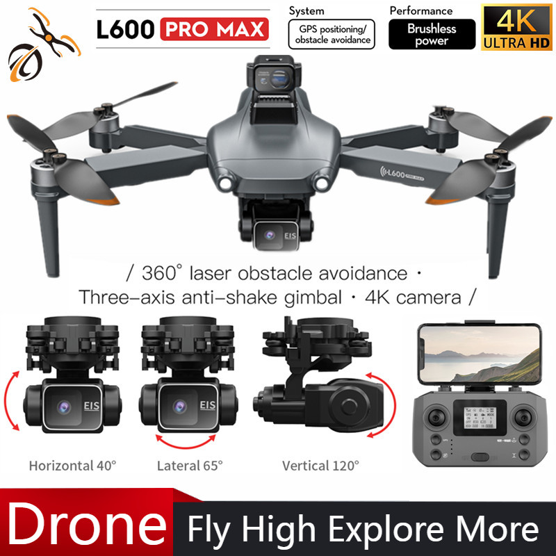 Drone Camera Professional - L600 PRO MAX Gimbal Profesional Tiga-Axis